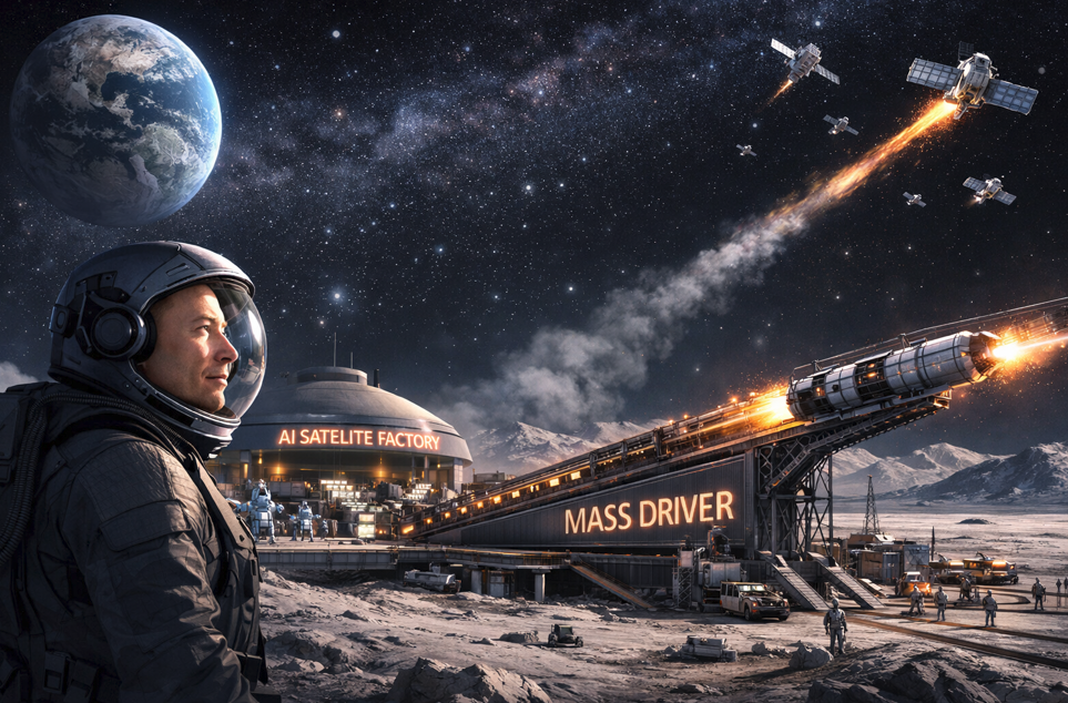 马斯克又画“饼”：在月球上建造AI卫星工厂