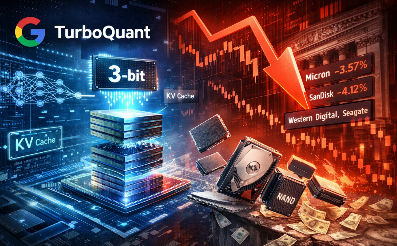 谷歌新算法声称能“6倍压缩KV缓存” 美股存储板块承压走弱